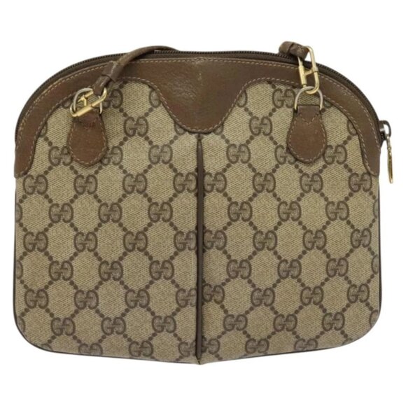 GUCCI GG Supreme Web Sherry Line Bag PVC Beige Gold 904 02 047 Auth ep9738 - Picture 2 of 16